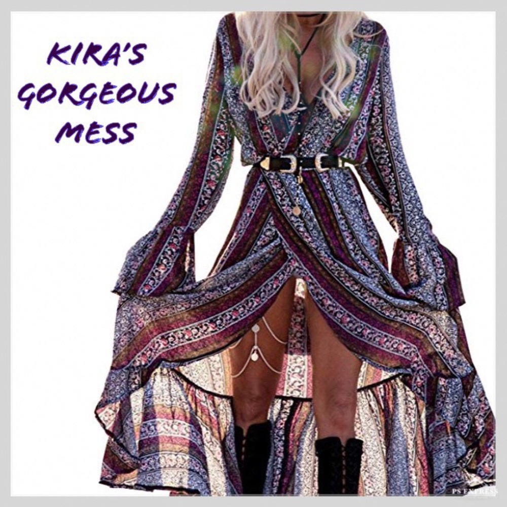 🍸☠️Sexy Long Sleeve Beach Maxi Dress☠️🍸